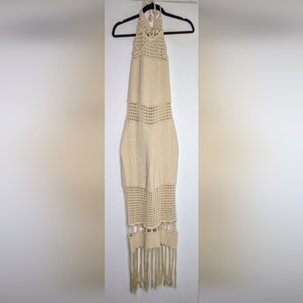 Zara limited edition fringe crochet knit dress size small - Picture 6 of 8